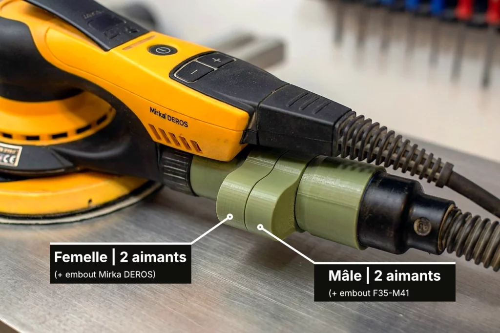 adaptateur aspiration dustlovers mâle | 2 aimants